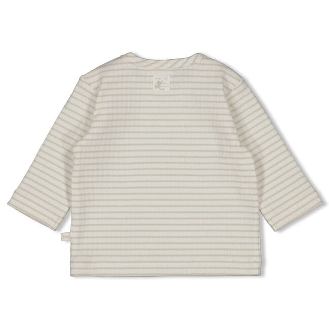 Feetje longsleeve rib met streep - Elephant mint
