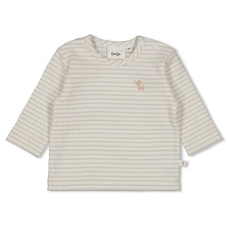Feetje Feetje longsleeve rib met streep - Elephant mint