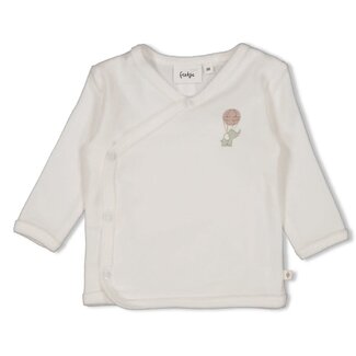 Feetje Feetje overslagshirt badstof - Elephant offwhite