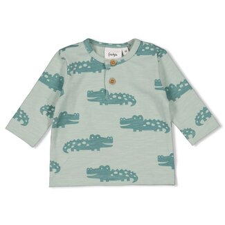 Feetje Feetje longsleeve aop - You Croc my World mint