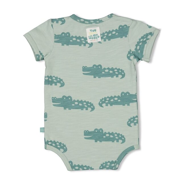 Feetje romper aop k/m - You Croc my World mint