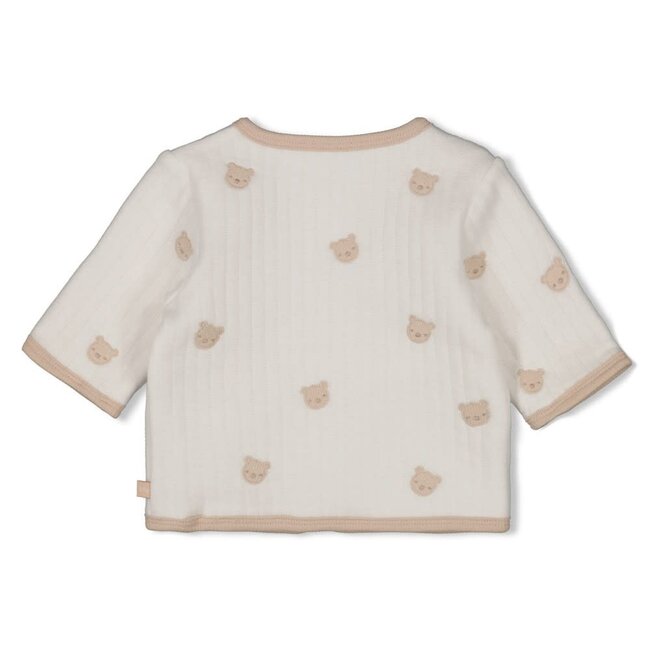 Feetje omkeerbaar jasje ao embroidery - Honey Bear offwhite