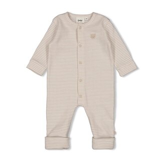 Feetje Feetje pak omslagvoet rib met streep - Honey Bear zand
