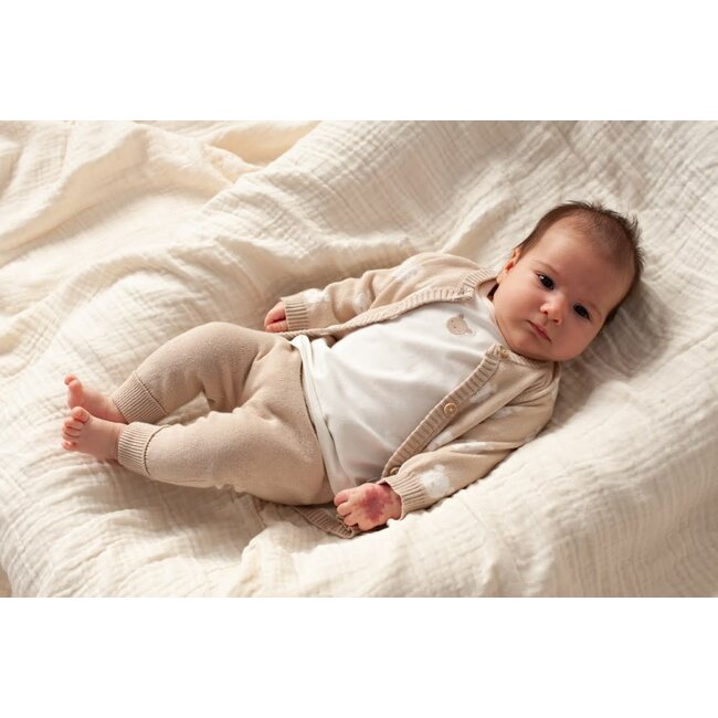 Feetje vestje gebreid ao - The Knits zand melange