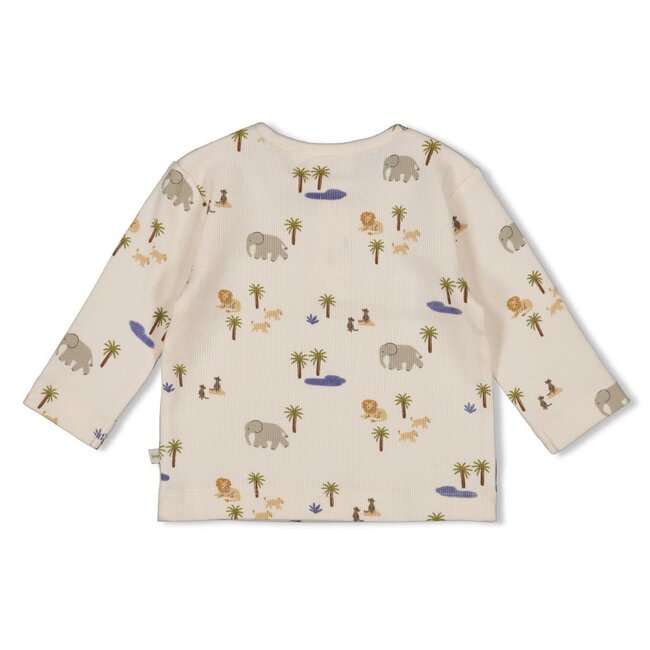 Feetje longsleeve rib aop - Safari Savage offwhite