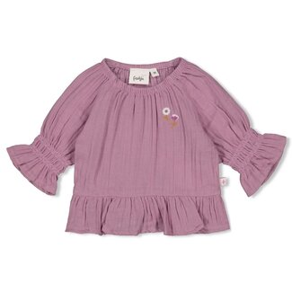 Feetje Feetje longsleeve ruches mousseline - Flower Ranch violet