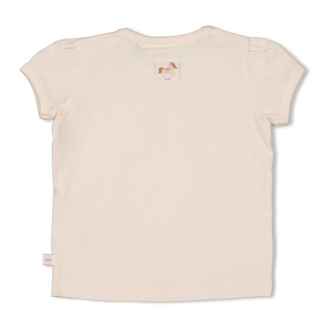 Feetje t-shirt met crochet zakje - Flower Ranch offwhite