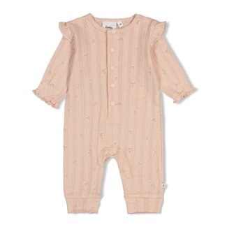 Feetje Feetje pak pointelle rib aop - Delicate Flower l.roze