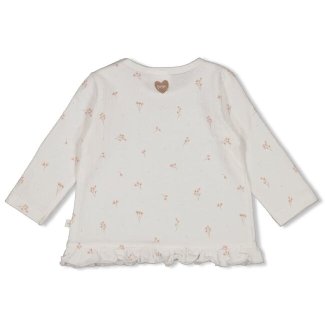 Feetje longsleeve ruches crinkle aop - Delicate Flower offwhite