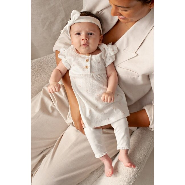 Feetje legging - Delicate Flower offwhite