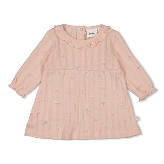 Feetje Feetje jurk pointelle rib aop - Delicate Flower l.roze