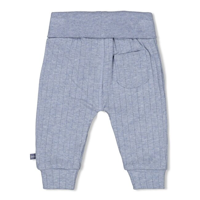 Feetje broek rib - Blue Ocean blauw melange