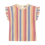 Daily7 t-shirt terry striped heather rose