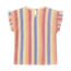 Daily7 t-shirt terry striped heather rose