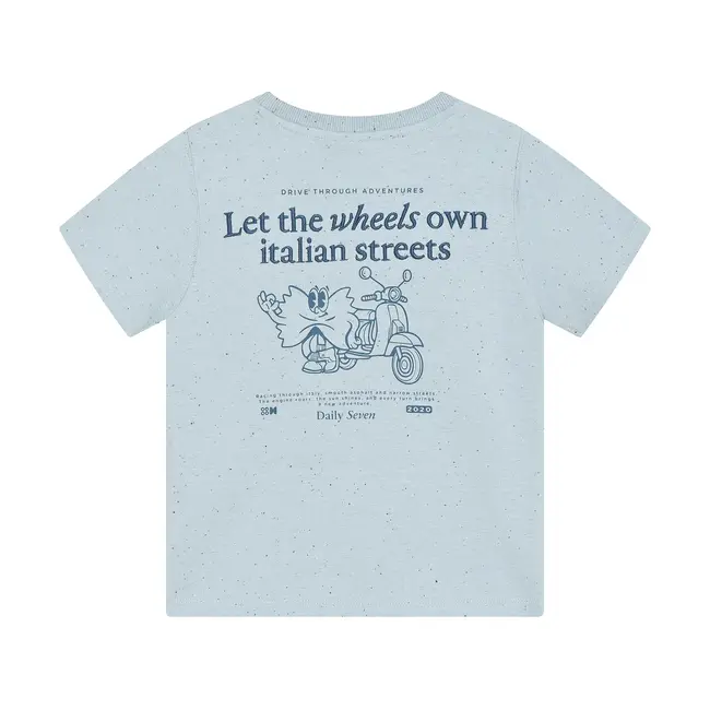 Daily7 t-shirt nappy backprint  celestial blue