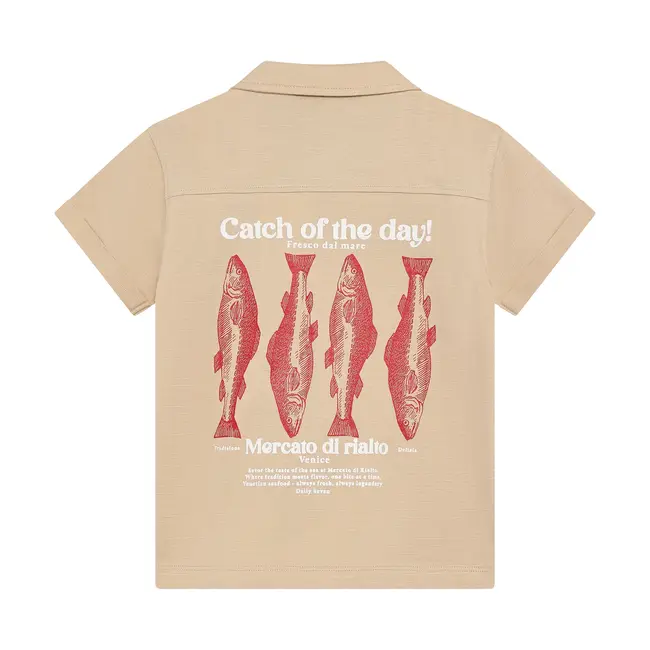 Daily7 t-shirt fancy polo  latte sand