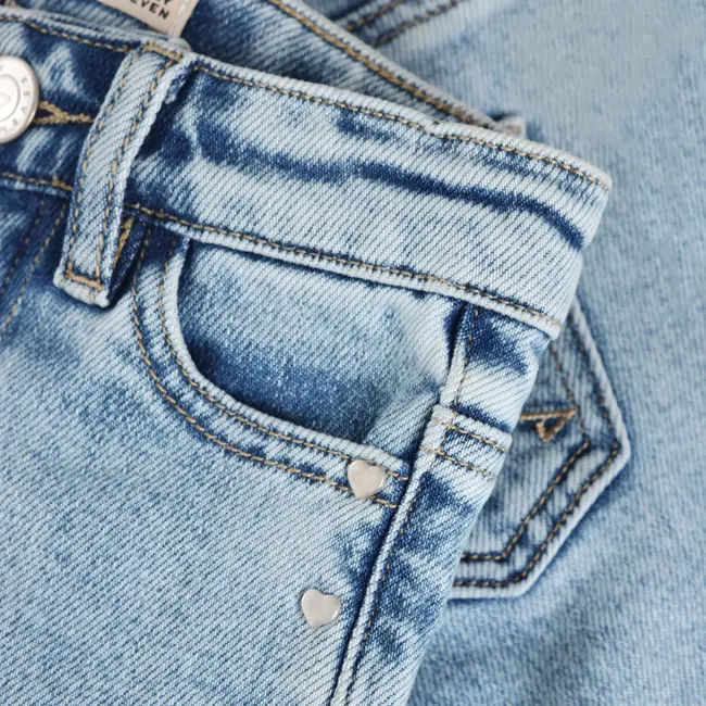 Daily7 denim wide fit studs blue denim