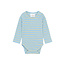 The New Siblings romper Fro forever blue striped rib