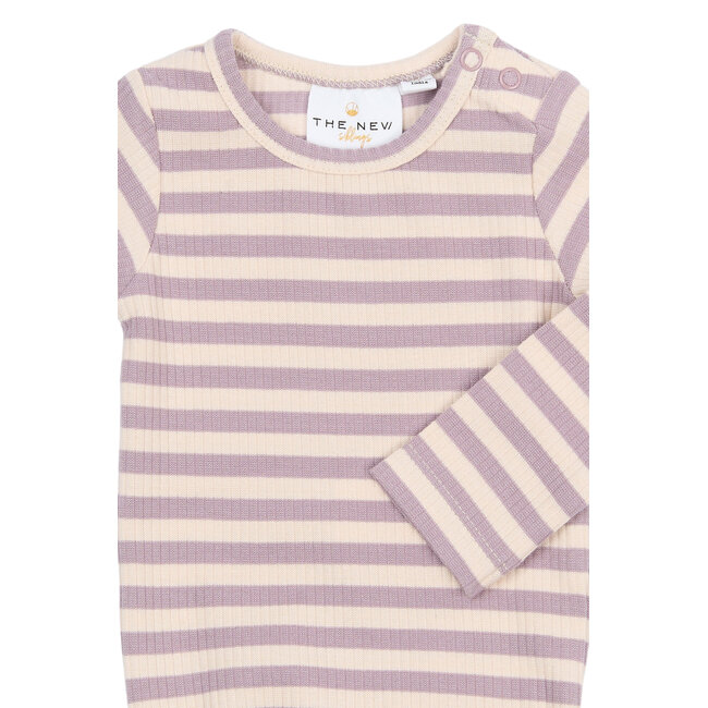 The New Siblings romper Fro sea frog striped rib