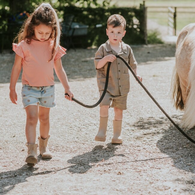 Koko Noko jeans short loose fit blue jeans