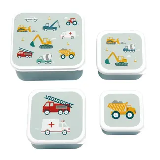 A little lovely company A Little Lovely Company Lunch & snackbox set Voertuigen