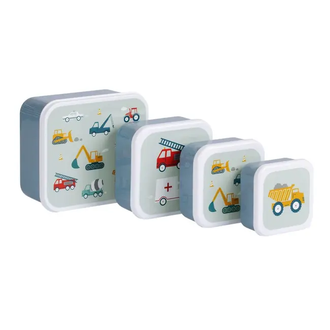 A Little Lovely Company Lunch & snackbox set Voertuigen