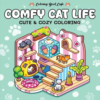 Cute & cozy kleurboek - Comfy cat life  72 pag