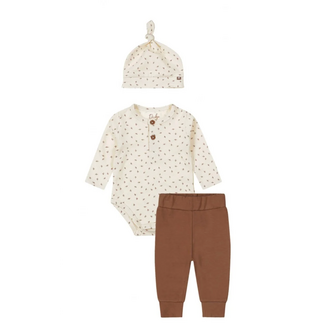 Dirkje Dirkje romper, broekje en muts brown