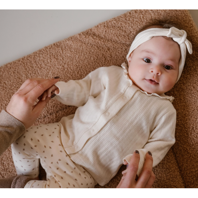 Dirkje broekje high waist off white aop