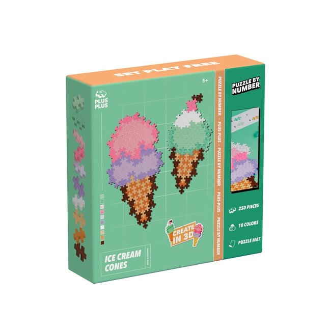 Plus Plus - Puzzle By Number Ice Cream Cones 250 stukjes