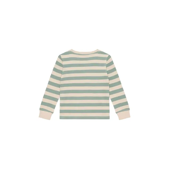 Daily7 t-shirt longsleeve stripe green milieu