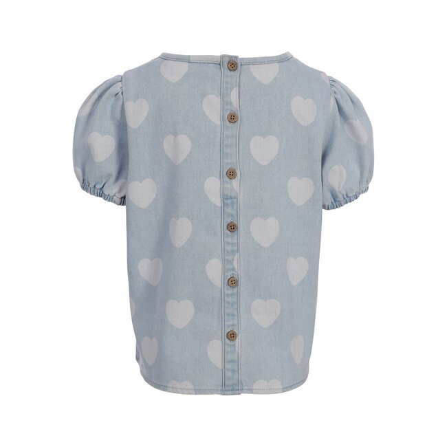 Looxs little heart denim top heart denim