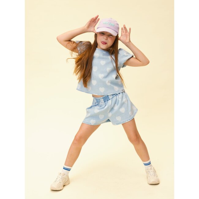 Looxs little heart denim top heart denim