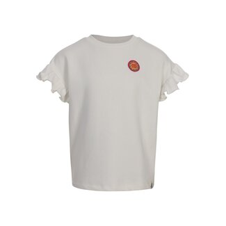 Looxs Looxs little sweater with ruffles ss soft white