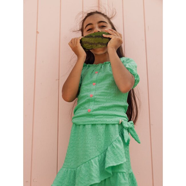 Looxs little crinckle top ss bright green