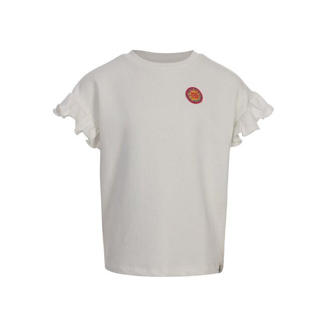 Looxs little sweater with ruffles ss soft white