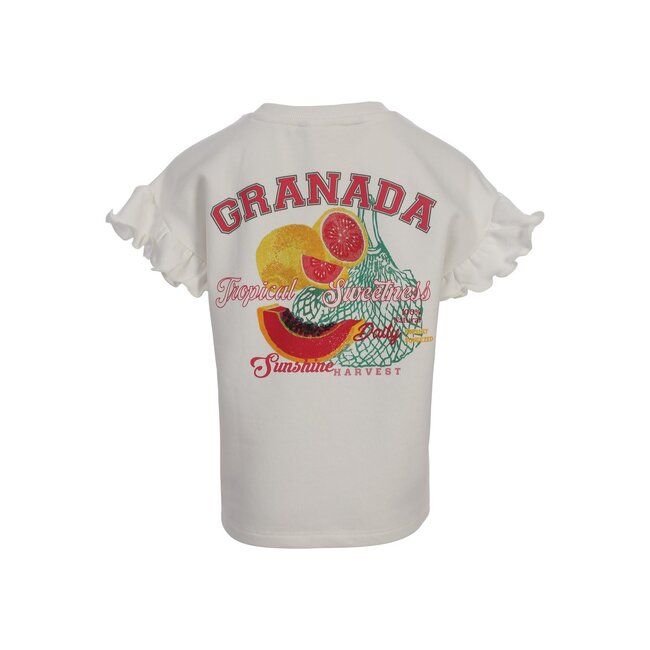 Looxs little sweater with ruffles ss soft white