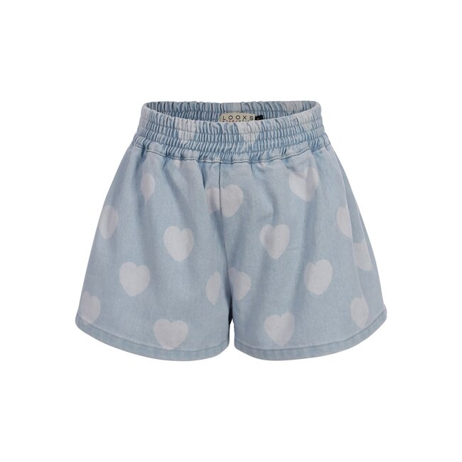 Looxs little heart denim shorts heart denim