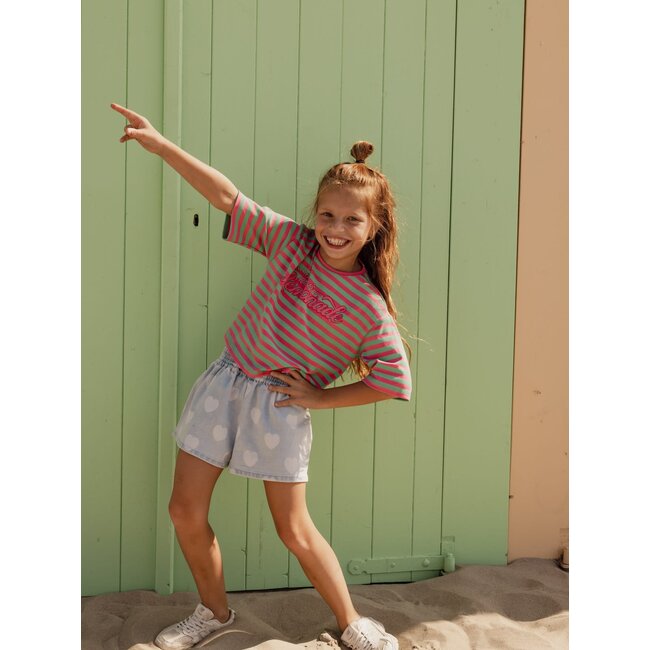 Looxs little heart denim shorts heart denim