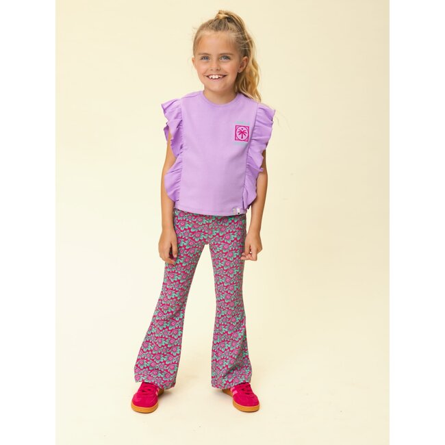 Looxs little crinckle flair pants cheeta