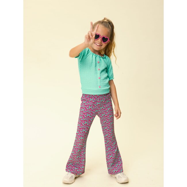 Looxs little crinckle flair pants cheeta