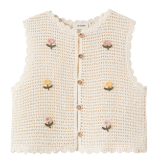 Lil' Atelier Lil' Atelier vest NMFFlora  coconut milk