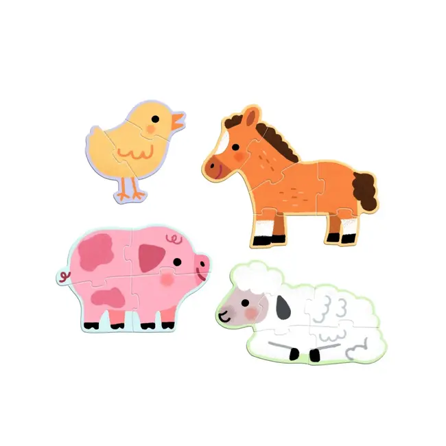 dj07153 puzzel 4 boerderijdieren - 3,4,5,6 st