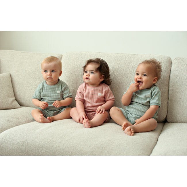 Feetje shortama wafel - Summer Special Zeegroen