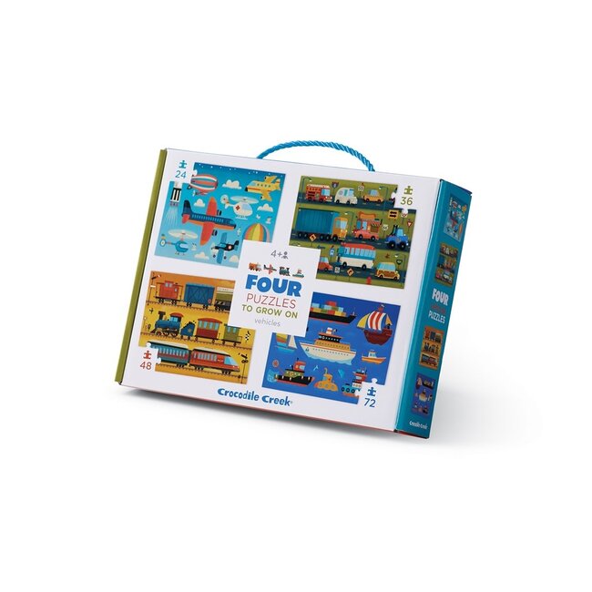 4 puzzel set - Voertuigen