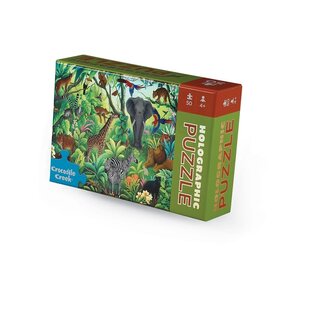 Crocodile Creek Crocodile Creek Holografische puzzel - 50 stukjes-jungle paradijs 4+