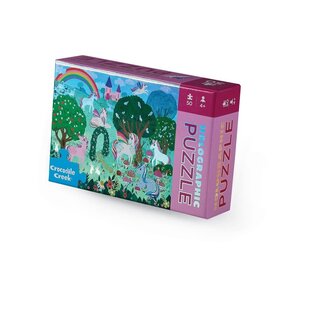 Crocodile Creek Crocodile Creek Holografische puzzel - 50 stukjes-eenhoorn 4+