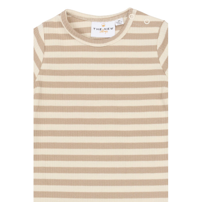 The New Siblings jumpsuit Fro humus stripes rib