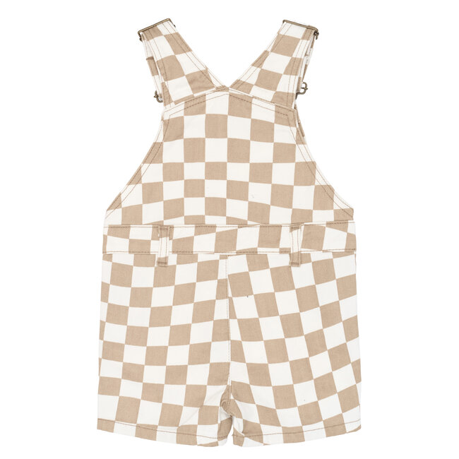 The New Siblings short dungarees humus check