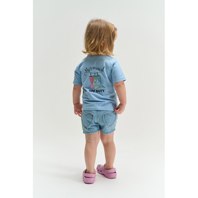The New Siblings shorts denim Tamantha regular fit light blue denim